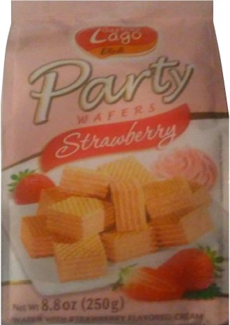 (image for) LAGO PARTY STRAWBERRY WAFERS WITH STRAWBERRY CREAM FILLING