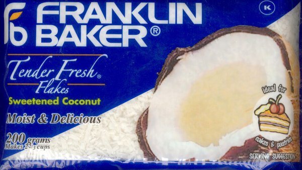 (image for) FRANKLIN BAKER SWEETENED COCONUT TENDER FRESH FLAKES