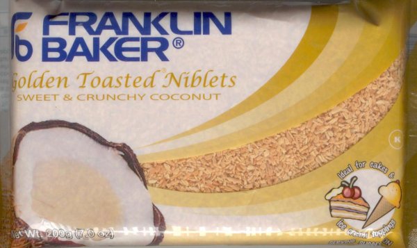 (image for) FRANKLIN BAKER SWEET & CRUNCHY COCONUT GOLDEN TOASTED NIBLETS