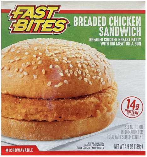 (image for) FAST BITES BREADED CHICKEN SANDWICH