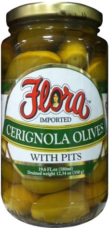 (image for) FLORA CERIGNOLA OLIVES WITH PITS