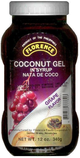 (image for) FLORENCE COCONUT GEL NATA DE COCO GRAPE FLAVOR