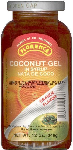 (image for) FLORENCE COCONUT GEL NATA DE COCO ORANGE FLAVOR