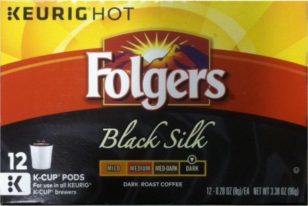 (image for) FOLGERS BLACK SILK DARK ROAST COFFEE K-CUP PODS