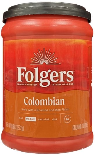 (image for) FOLGERS COLOMBIAN MEDIUM ROASTED GROUND COFFEE