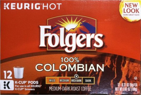 (image for) FOLGERS 100% COLOMBIAN MEDIUM-DARK ROAST COFFEE K-CUP