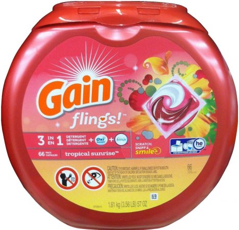 (image for) GAIN FLINGS 3 IN 1 TROPICAL SUNRISE SCENT HE LAUNDRY DETERGENT