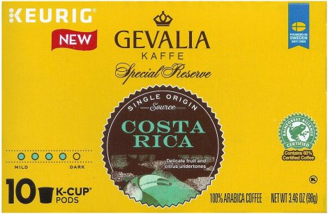 (image for) GEVALIA KAFFE SPECIAL RESERVE COSTA RICA MEDIUM ROAST K-CUP PODS