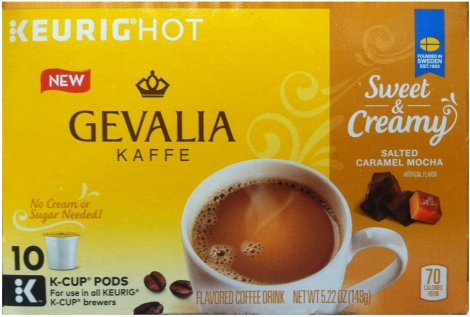 (image for) GEVALIA KAFFE SWEET & CREAMY CARAMEL SALTED MOCHA K-CUP PODS