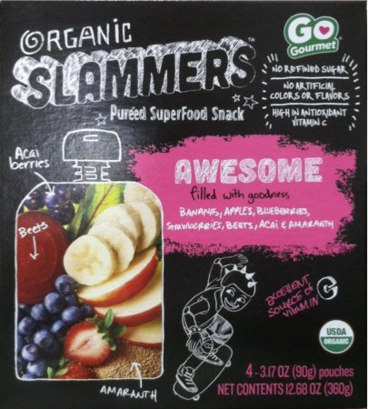 (image for) GO GOURMET ORGANIC SLAMMERS PUREED SUPERFOOD SNACK AWESOME