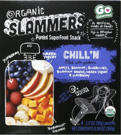 (image for) GO GOURMET ORGANIC SLAMMERS PUREED SUPERFOOD SNACK CHILL'N