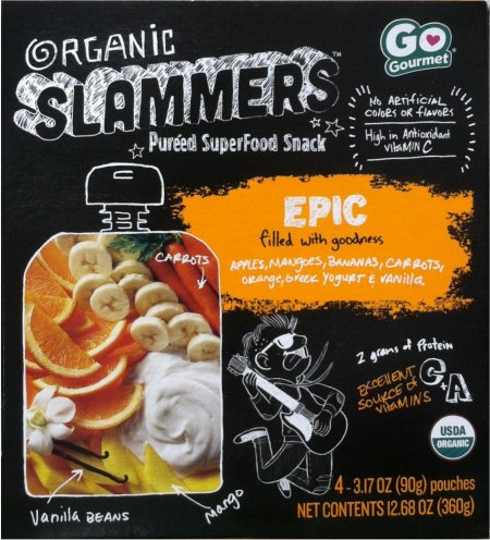 (image for) GO GOURMET ORGANIC SLAMMERS PUREED SUPERFOOD SNACK EPIC