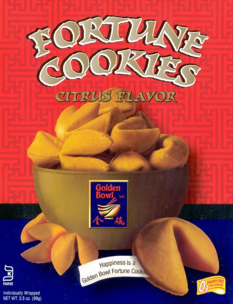 (image for) GOLDEN BOWL FORTUNE COOKIES CITRUS FLAVOR