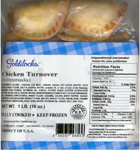 (image for) GOLDILOCKS CHICKEN TURNOVER EMPANADA