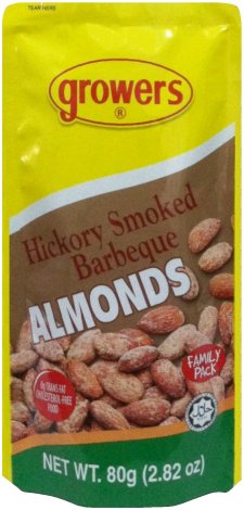 (image for) GROWERS HICKORY SMOKED BARBEQUE ALMONDS