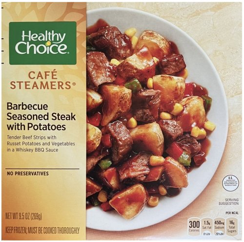 (image for) HEALTHY CHOICE CAFE STEAMERS BARBECUE SEASONED STEAK W/ POTATOES