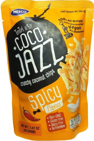 (image for) HESCO COCO JAZZ CRUNCHY COCONUT CHIPS SPICY