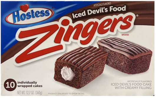 (image for) HOSTESS ZINGERS ICED DEVIL'S FOOD CAKE WITH CREAMY FILLING