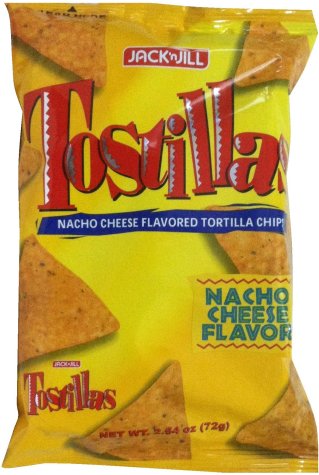 (image for) JACK'N JILL TOSTILLAS NACHO CHEESE FLAVORED TORTILLA CHIPS