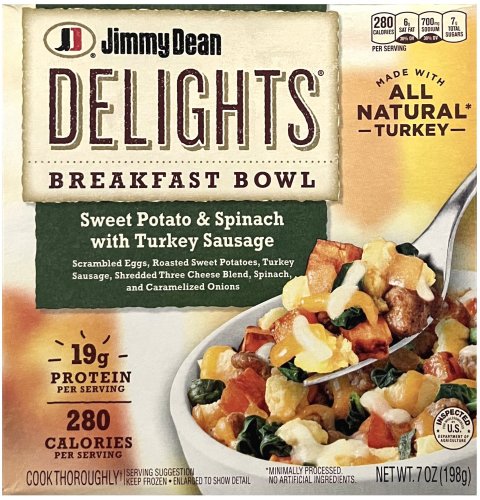 (image for) JIMMY DEAN BREAKFAST BOWL SWEET POTATO, SPINACH & TURKEY SAUSAGE