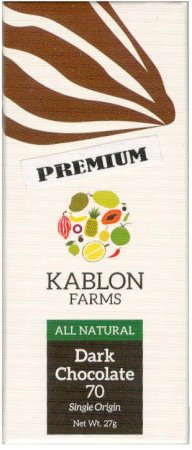 (image for) KABLON FARMS DARK CHOCOLATE 70% WITH CANE SUGAR