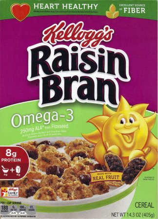 (image for) KELLOGG'S RAISIN BRAN OMEGA-3 WITH FLAXSEEDS AND BRAN FLAKES