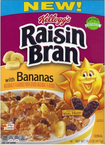 (image for) KELLOGG'S RAISIN BRAN WITH BANANAS AND BRAN FLAKES