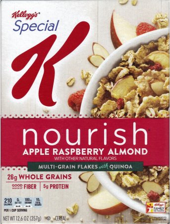 (image for) KELLOGG'S SPECIAL K APPLE RASPBERRY ALMOND MULTI-GRAIN FLAKES