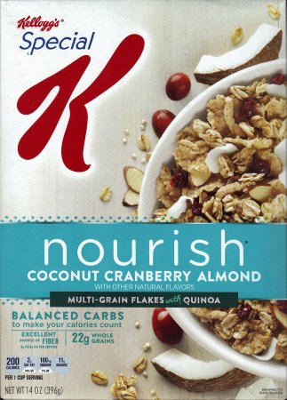 (image for) KELLOGG'S SPECIAL K COCONUT CRANBERRY ALMOND MULTI-GRAIN FLAKES