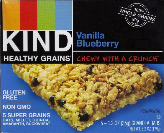 (image for) KIND HEALTHY GRAINS VANILLA BLUEBERRY GRANOLA BARS