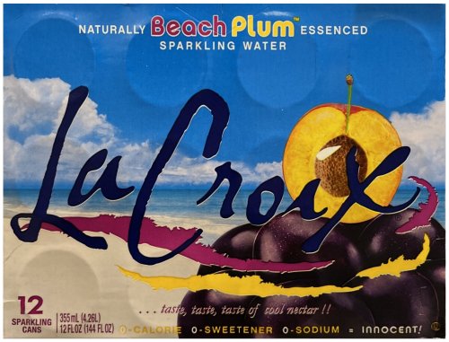 (image for) LA CROIX NATURALLY BEACH PLUM ESSENCED SPARKLING WATER