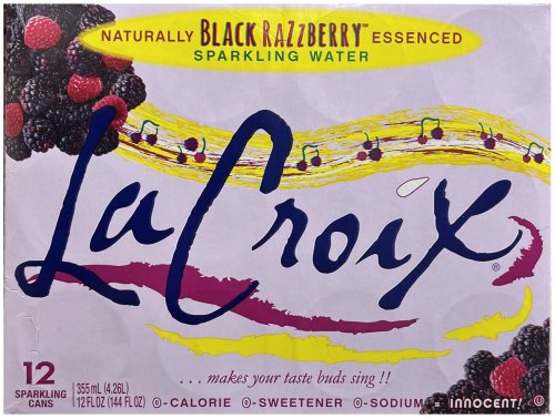 (image for) LA CROIX NATURALLY BLACK RAZZBERRY ESSENCED SPARKLING WATER