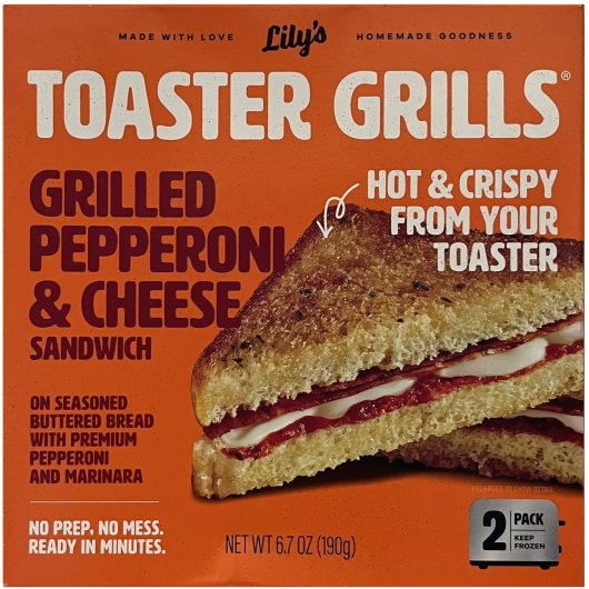 (image for) LILY'S TOASTER GRILLS GRILLED PEPPERONI & CHEESE SANDWICH