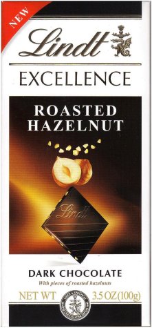 (image for) LINDT EXCELLENCE ROASTED HAZELNUT DARK CHOCOLATE