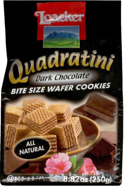 (image for) LOACKER QUADRATINI BITE SIZE DARK CHOCOLATE WAFER COOKIES