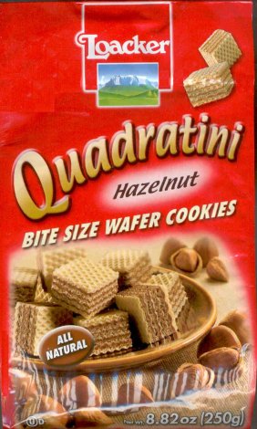 (image for) LOACKER QUADRATINI BITE SIZE HAZELNUT WAFER COOKIES