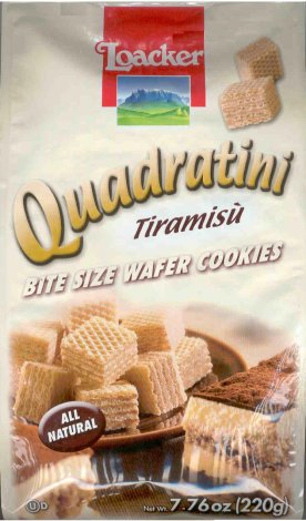 (image for) LOACKER QUADRATINI BITE SIZE TIRAMISU WAFER COOKIES