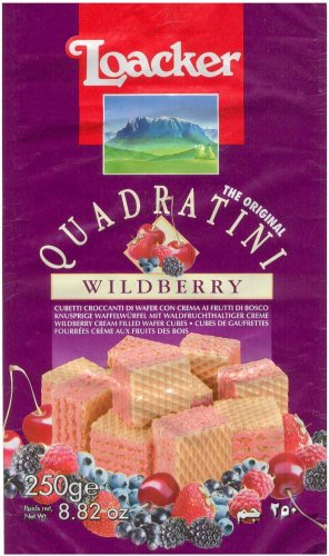 (image for) LOACKER QUADRATINI BITE SIZE WILDBERRY WAFER COOKIES