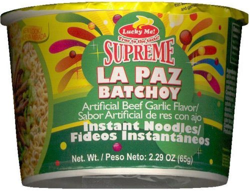 (image for) LUCKY ME SUPREME LA PAZ BATCHOY BEEF & GARLIC FLAVOR NOODLES