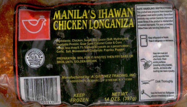 (image for) MANILA'S IHAWAN CHICKEN LONGANIZA