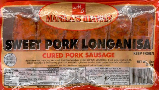 (image for) MANILA'S IHAWAN PORK SWEET CURED LONGANIZA