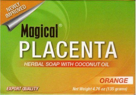 (image for) MAGICAL PLACENTA HERBAL ORANGE LIGHTENING SOAP WITH COCONUT OIL