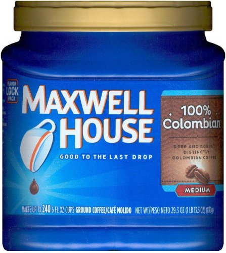 (image for) MAXWELL HOUSE 100% COLOMBIAN COFFEE MEDIUM ROAST