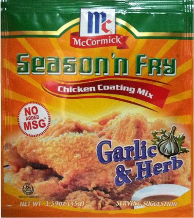 (image for) McCORMICK SEASON'N FRY CHICKEN COATING MIX GARLIC & HERB