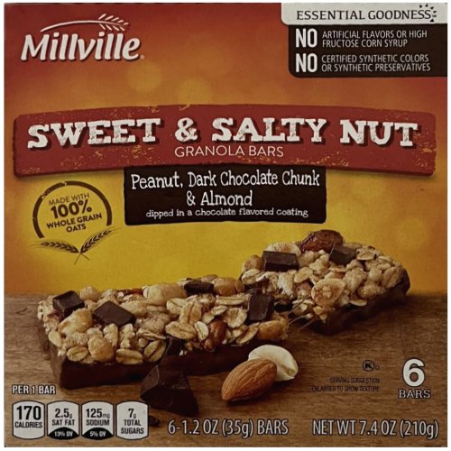 (image for) MILLVILLE SWEET & SALTY NUT GRANOLA BARS