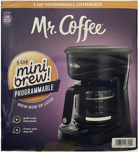 (image for) MR. COFFEE 5 CUP MINI BREW PROGRAMMABLE COFFEE MAKER