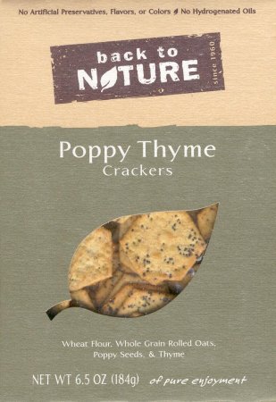 (image for) BACK TO NATURE POPPY THYME CRACKERS