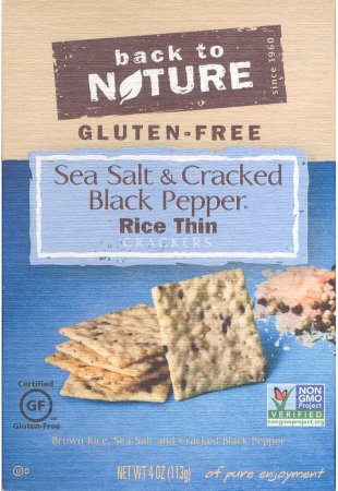 (image for) BACK TO NATURE SEA SALT & CRACKED BLACK PEPPER RICE THIN CRACKER