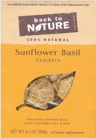 (image for) BACK TO NATURE SUNFLOWER BASIL CRACKERS