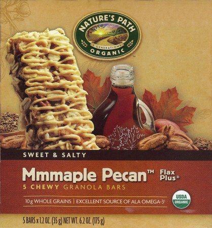 (image for) NATURE'S PATH ORGANIC MMMAPLE PECAN FLAX PLUS CHEWY GRANOLA BARS